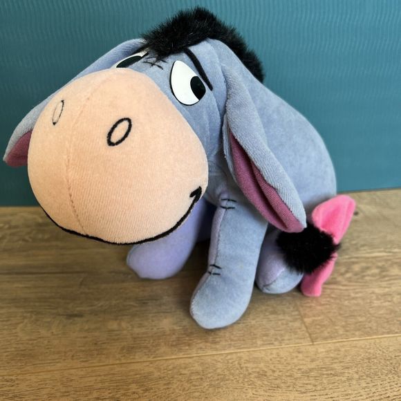 Mattel Eeyore 10" Inch Plush Stuffed Animal Arco Toys Winnie Pooh Fluffy Hair - Picture 1 of 6